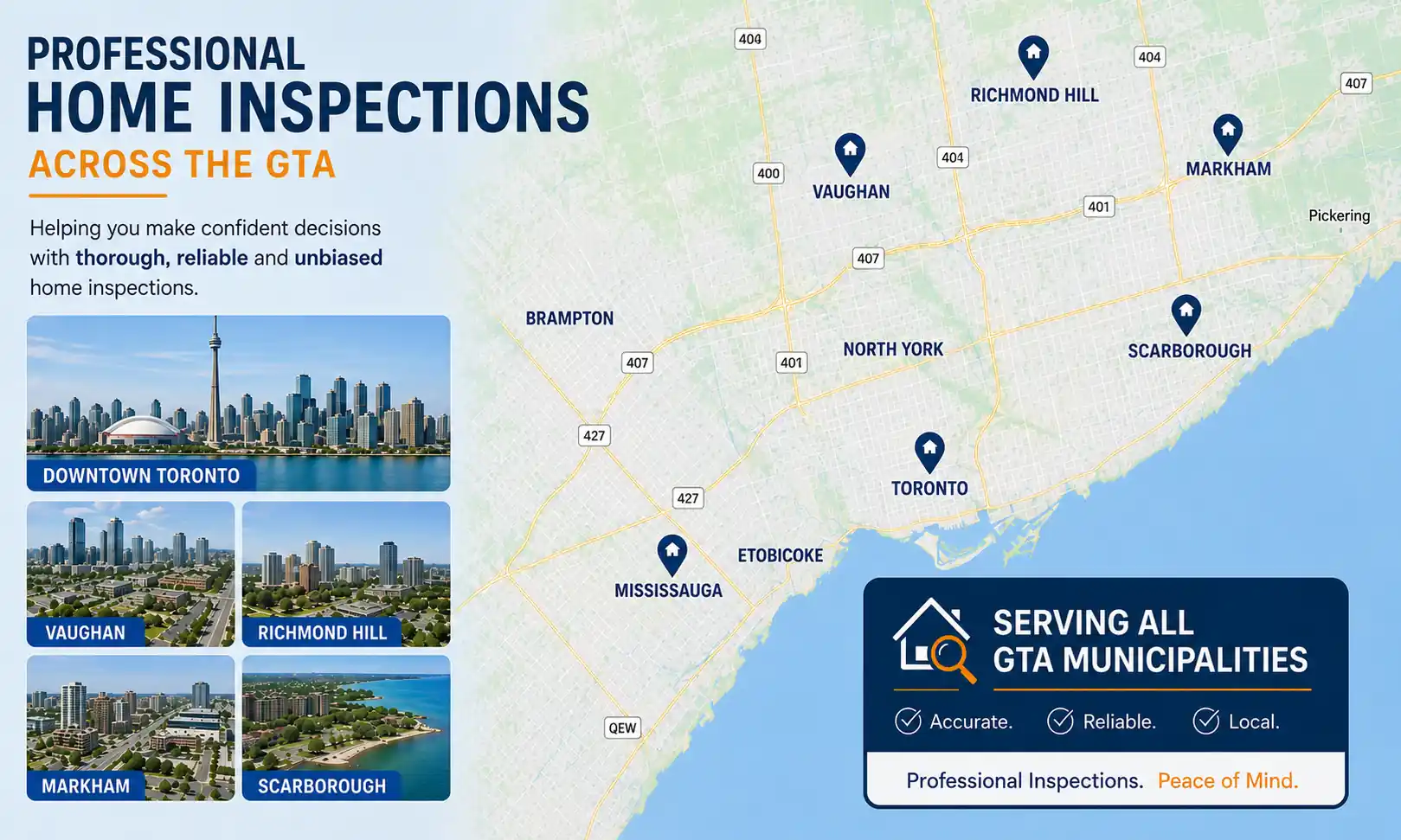 Service area map of the Greater Toronto Area
